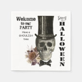 Top Hat Skull Halloween Servet (Voorkant)