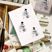 Top Hat Snowman Rubberstempel