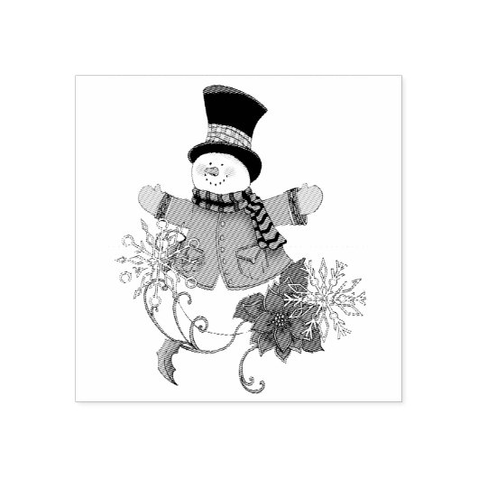 Top Hat Snowman Rubberstempel (Afrduk)