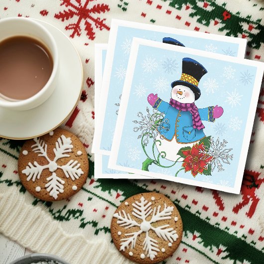 Top Hat Snowman Servet