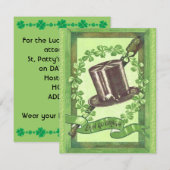 Top Hat St. Patrick's Day feestjes! Kaart (Voorkant / Achterkant)