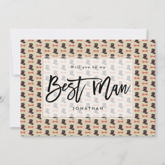 Top Hat zul je mijn beste man voorstel kaart zijn (Voorkant)