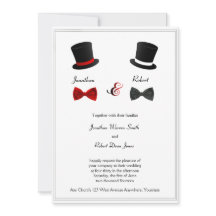 Top Hats and Bow Stropdassen Gay Wedding Invitatio