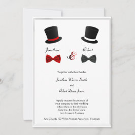 Top Hats and Bow Stropdassen Gay Wedding Invitatio Kaart