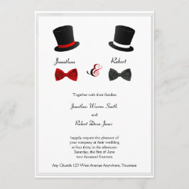 Top Hats and Bow Stropdassen Gay Wedding Invitatio Kaart