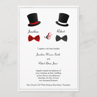 Top Hats and Bow Stropdassen Gay Wedding Invitatio Kaart