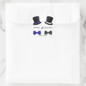 Top Hats Bow Stropdassen Blauwe Gay Bruiloft Envel Vierkante Sticker (Tas)