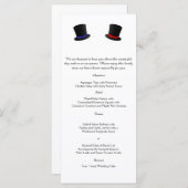 Top Hats en Bow Stropdassen Gay Bruiloft Menu (Voorkant / Achterkant)