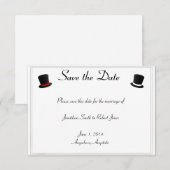 Top Hats en Bow Stropdassen Gay Bruiloft Save the Date (Voorkant / Achterkant)