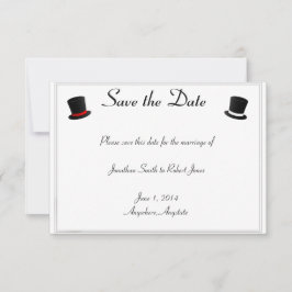 Top Hats en Bow Stropdassen Gay Bruiloft Save the Date