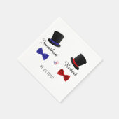 Top Hats en Bow Stropdassen Gay Red Blue Wedding S Servet (Hoek)