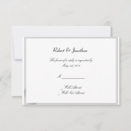Top Hats en Bow Stropdassen Gay Wedding Response K RSVP Kaartje