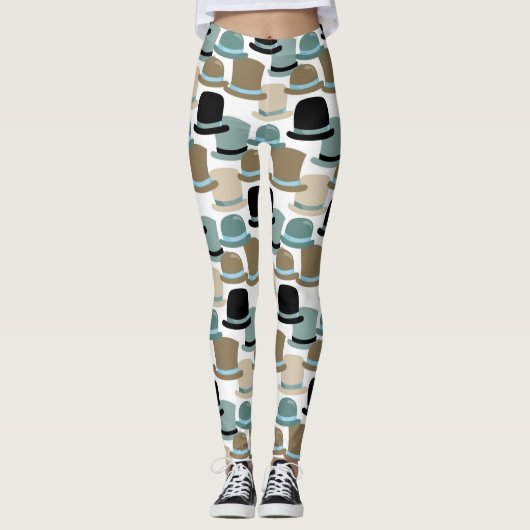 Top Hats Galore Pattern Leggings (Voorkant)