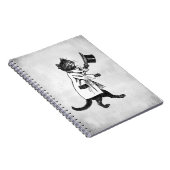 Top Hoed Kat  Kunst Faux Canvas Notitieboek (Rechterzijde)