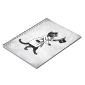 Top Hoed Kat  Kunst Faux Canvas Notitieboek (Linkerzijde)