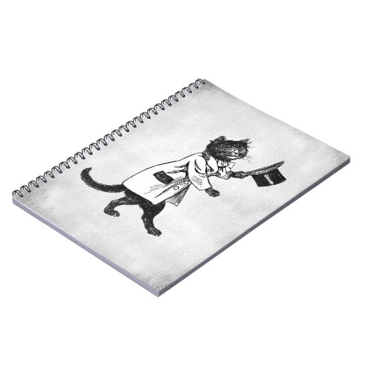 Top Hoed Kat  Kunst Faux Canvas Notitieboek (Linkerzijde)