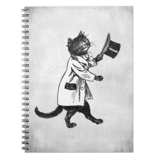 Top Hoed Kat  Kunst Faux Canvas Notitieboek