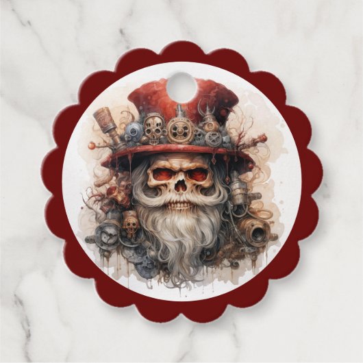 Top Hoed Skelet Halloween Santa Bedankjes Labels (Voorkant)