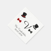 Top hoeden en boog Stropdassen Gay Monogram bruilo Servetten (Hoek)