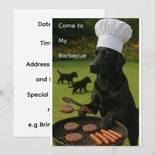 Top Hond op de Grill Achtertuin Barbecue Kaart (Voorkant / Achterkant)