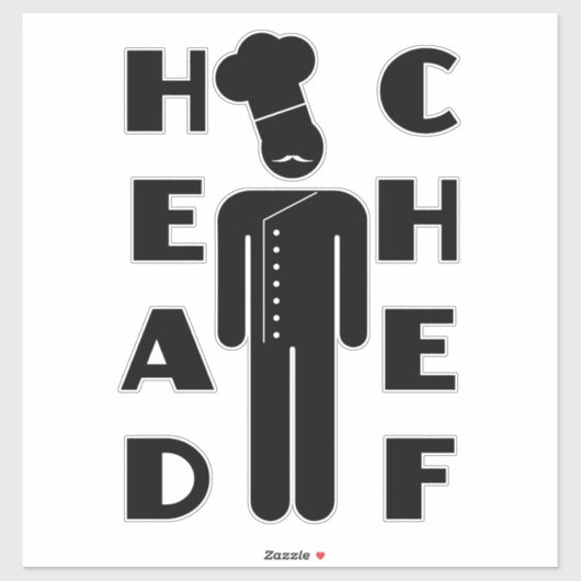 Top Hoofdchef Baas in de Keuken Grappig Sticker (Vel)