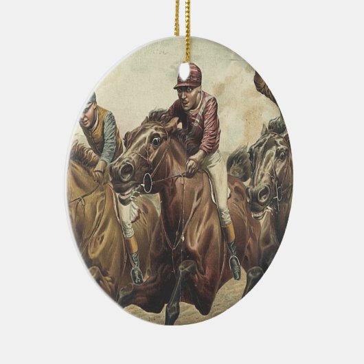 TOP Horse Racing Keramisch Ornament (Rechts)