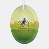 TOP Horse Racing Victory Slogan Glass Ornament (Voorkant links)