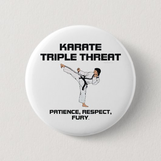 TOP Karate Slogan Ronde Button 5,7 Cm (Voorkant)