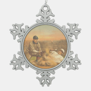 TOP Klassieke honkbal Tin Sneeuwvlok Ornament