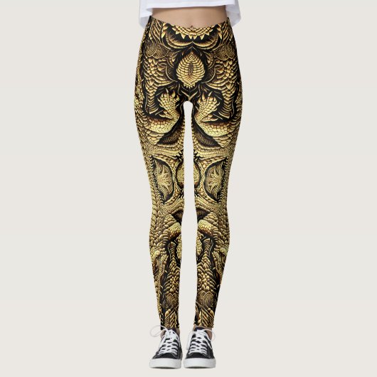 Top Krokodil Lederoptik Leggings (Voorkant)