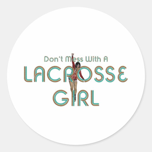 TOP Lacrosse Meisje DMW Ronde Sticker (Voorkant)