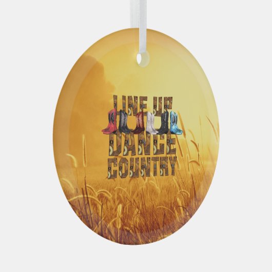 TOP Land Line Dance Glass Ornament (Voorkant Rechts)