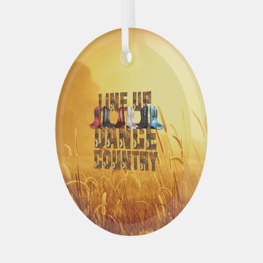 TOP Land Line Dance Glass Ornament (Voorkant links)