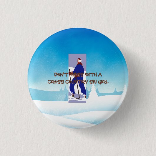 TOP Langlauf Ski Meisje Ronde Button 3,2 Cm (Voorkant)