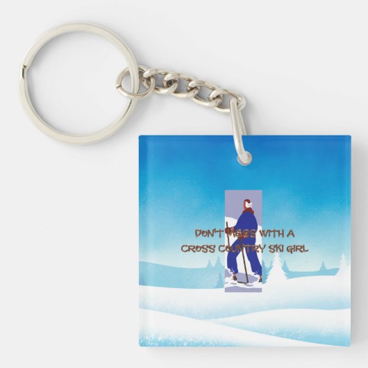 TOP Langlauf Ski Meisje Sleutelhanger (voorkant)