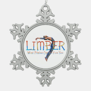 TOP Limber Pilates Tin Sneeuwvlok Ornament