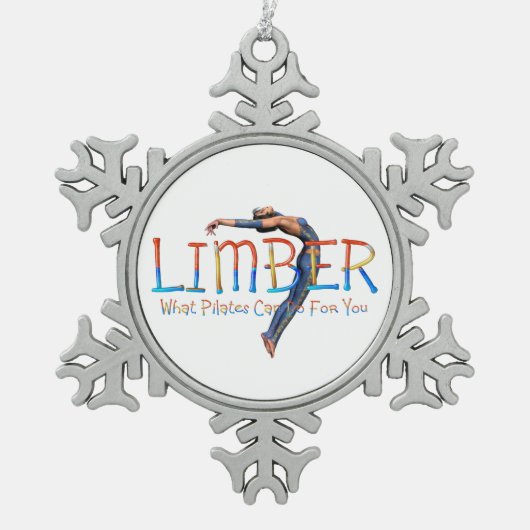 TOP Limber Pilates Tin Sneeuwvlok Ornament (Voorkant)