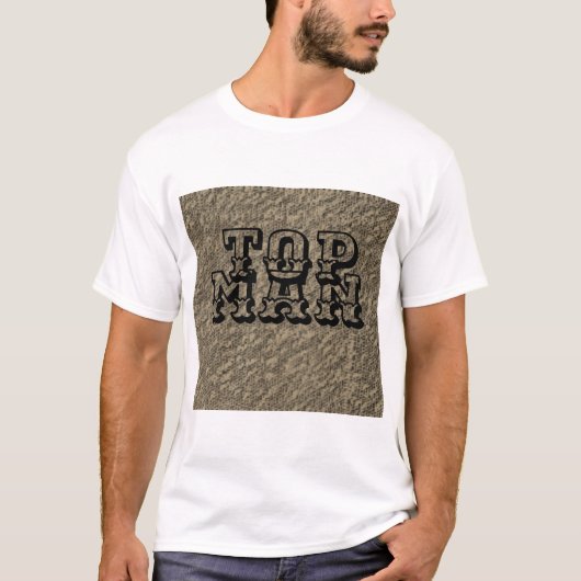 TOP-MAN - ZWART-BROWN GOLD-T-Shirt T-shirt (Voorkant)