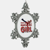 TOP Martial Arts Girl Tin Sneeuwvlok Ornament (Links)