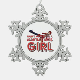 TOP Martial Arts Girl Tin Sneeuwvlok Ornament