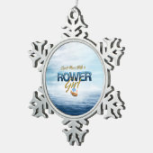 TOP Mess niet met een Rower Girl Tin Sneeuwvlok Ornament (Rechts)