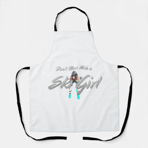 TOP Mess niet met Ski Girl All-Over Print Apron Schort