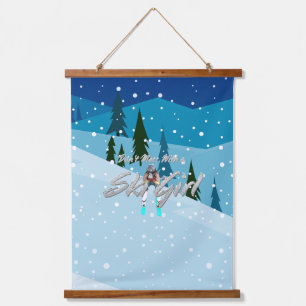TOP Mess niet met Ski Girl Hanging Tapestry Hangend Wandkleed