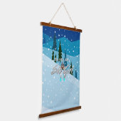TOP Mess niet met Ski Girl Hanging Tapestry Hangend Wandkleed (Gebogen)