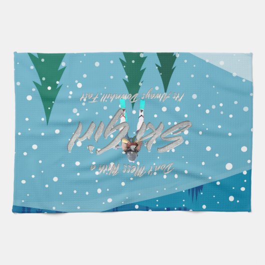 TOP Mess niet met Ski Girl Theedoek (Horizontaal)