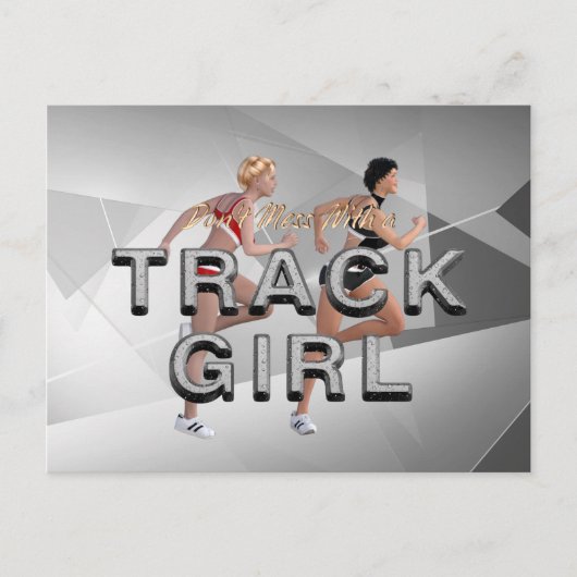 TOP Mess niet met track Girl Briefkaart (Voorkant)
