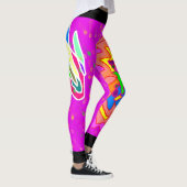 Top mode ontwerp roze en sinaasappel multi pattern leggings (Rechts)