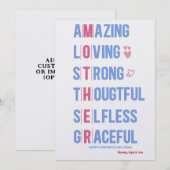 Top Mom Kwaliteiten Voor Een Beste Mama Moederdag  Feestdagenkaart (Voorkant / Achterkant)