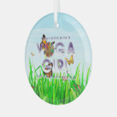 Top Niet Roeien Met Een Yoga Meisje Glas Ornament (Voorkant links)