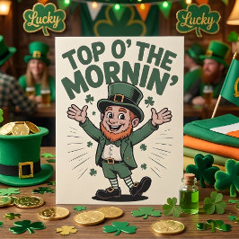 Top O The Mornin Shamrock Party Design Feestdagenkaart